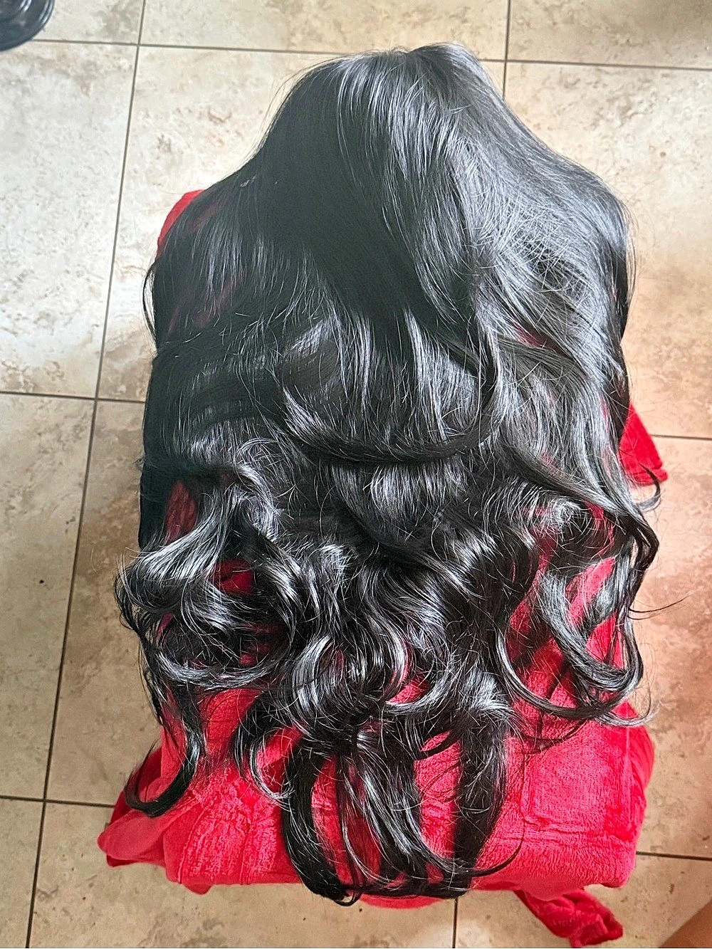 New 26”Long Black Wavy Wig with Curls
